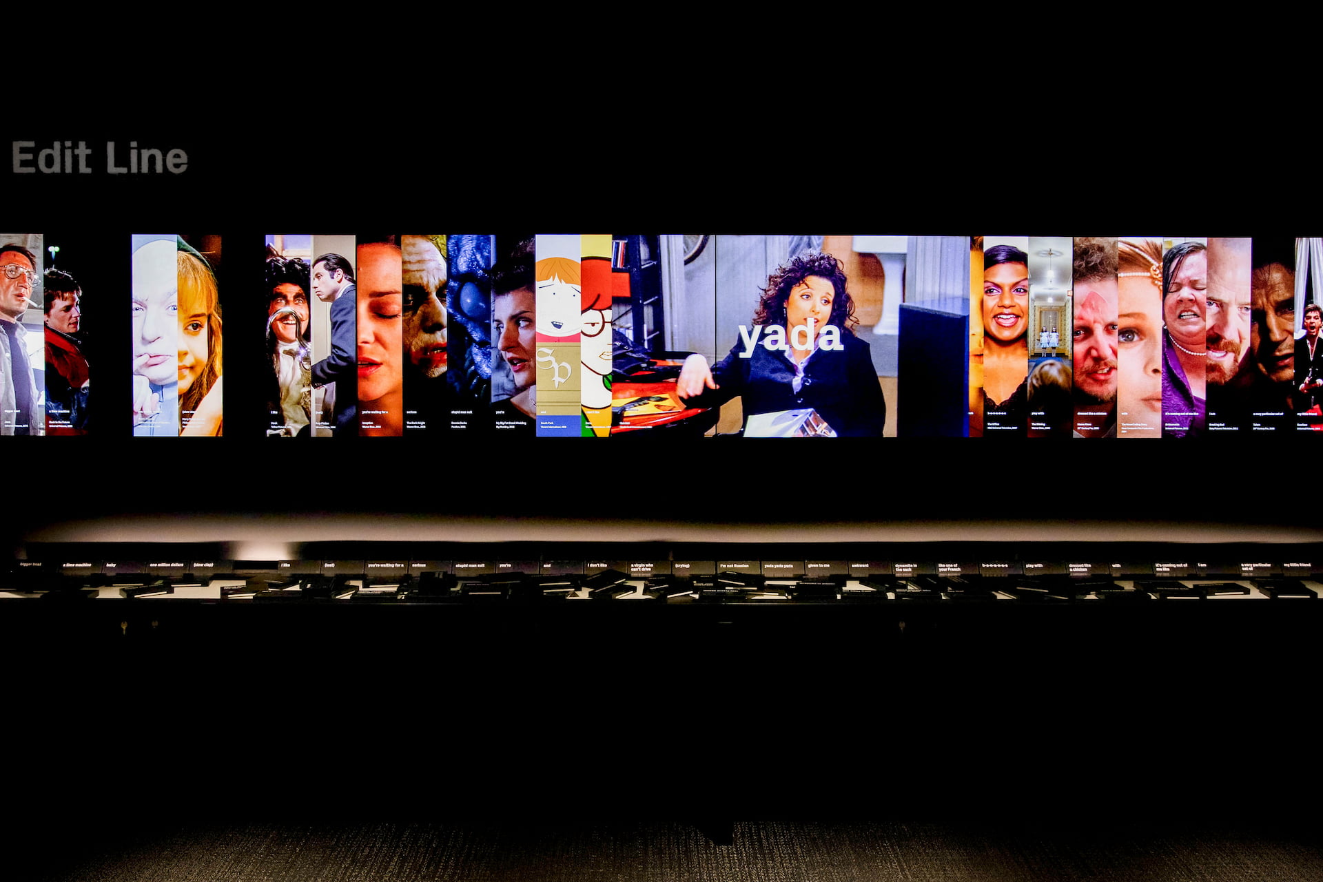 Interactive exhibit Wideshot of Edit Line interactive exhibition.