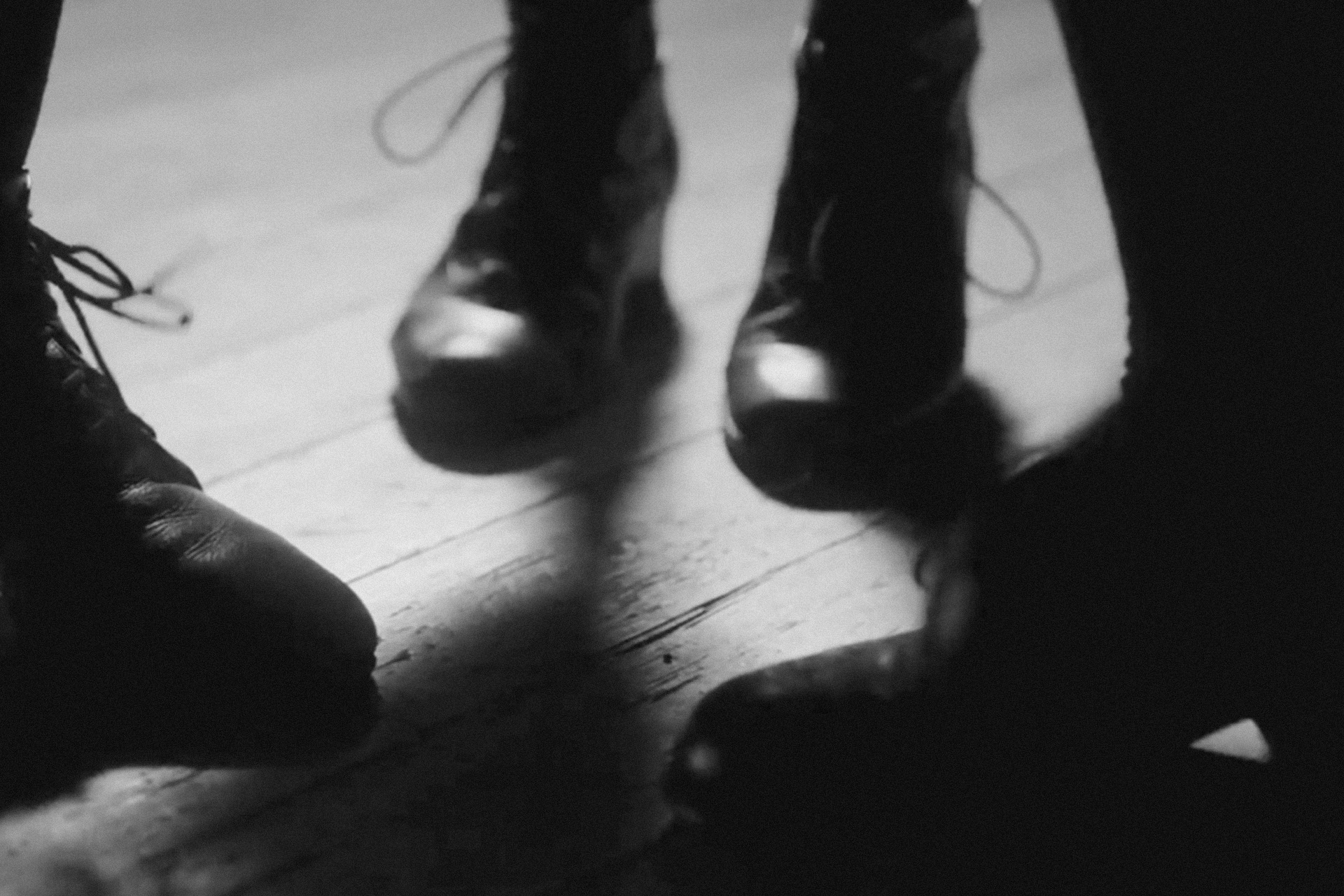 Still image from video vignette Lace-up boots standing together