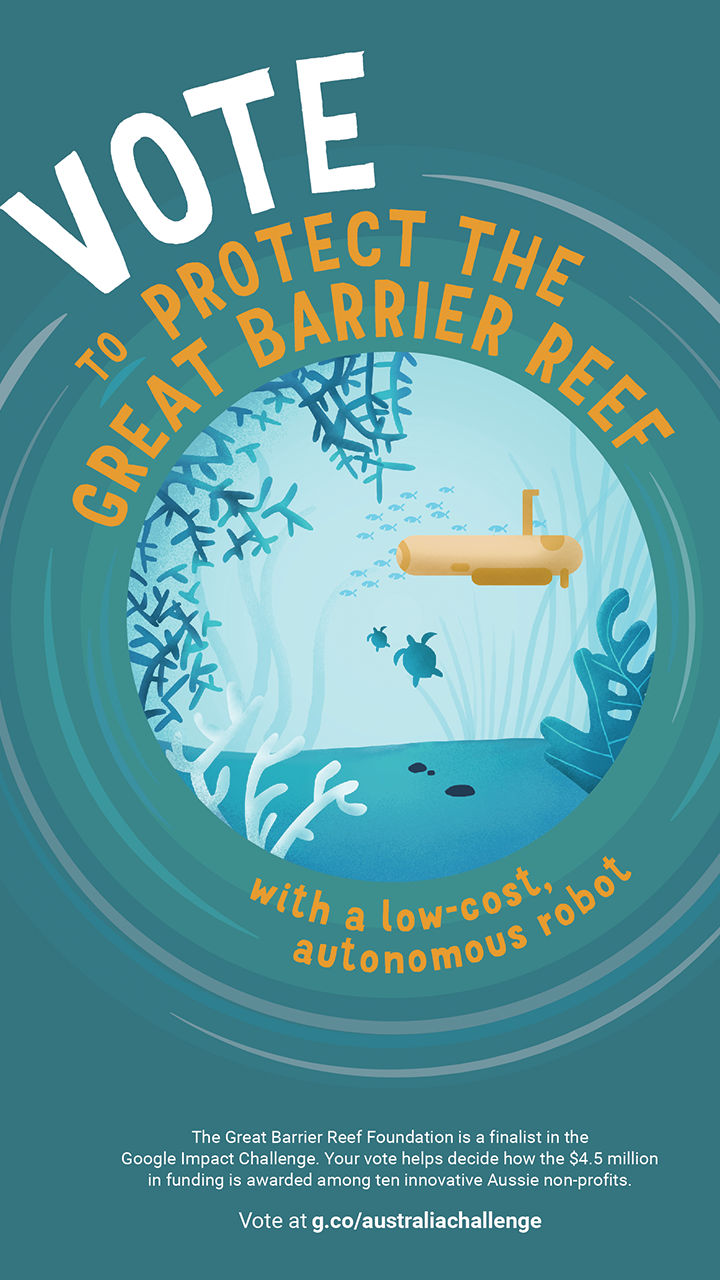 Google Impact Challenge Poster for Great Barrier Reef Foundation.