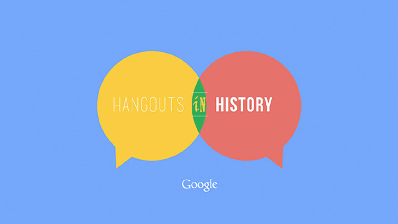 Google hangouts in history Google Hangouts in History logo.