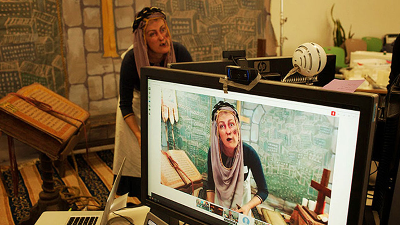 Google hangouts in history Cover image for The Black Death with woman wearing a crown in period costume.